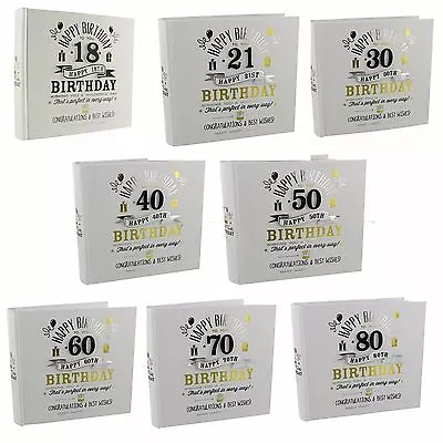  18th - 70TH  BIRTHDAY PHOTO ALBUM FOR MEN   - HOLDS  80 PHOTOS (6  X 4 ) • £18.99