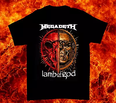 Megadeth - Lamb Of God Metal Tour Short Sleeve Black All Size Men's Shirt • $14.99