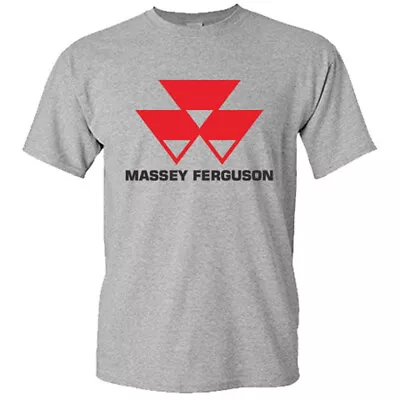 Massey Ferguson Tractor Logo Men's Grey T-Shirt Size S M L XL 2XL 3XL 4XL 5XL • $23