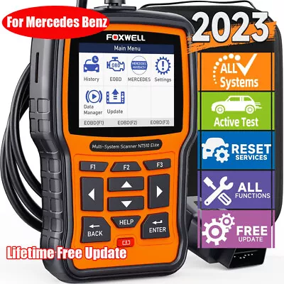 $128.99 • Buy FOXWELL NT510 Elite OBD2 Scanner For Mercedes Benz Full Systems Bi-Directional