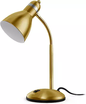Metal Desk Lamp Adjustable Goose Neck Table Lamp Eye-Caring Study Desk (Gold)NEW • $33.99