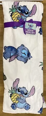 Disney Lilo & STITCH Tropical Pineapple White Plush Throw 50 X 70 NEW • $19.95