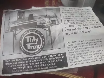 £25 • Buy Tidy Tray -Plastic Overlay For Knitting Machine Foldable Table.