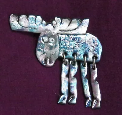 Google Eye Dichroic Metallic Color Molded Polymer? Moose Pin Brooch • $9.99