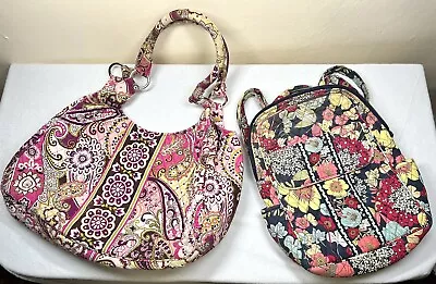 Vera Bradley Happy Snails Backpack Very Berry Paisley Shoulder Bag Some Wear • $24.99