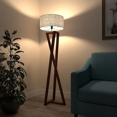 Zigzag Design Wooden Floor Lamp | Wooden Lamp | Handcrafted | Floor Lamp • £140.64