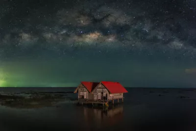 Milky Way Over Abandoned House In Thailand Photo Art Print Poster 18x12 • $10.98