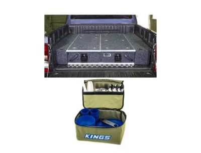 $517.95 • Buy Titan 1300mm Rear Drawer Ute + Wings + Kings 37 Piece 6Person Camping Picnic Set