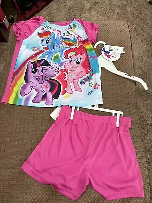 NEW Girls' My Little Pony Rainbow Dash Pinkie Pie Shortie Pajama Set Size 8 • $14