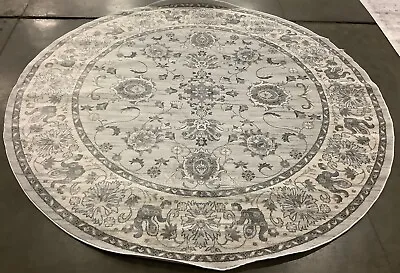 LIGHT GREY / CREAM 8' X 8' Round Flaw In Rug Reduced Price 1172667596 ISA940G-8R • $111