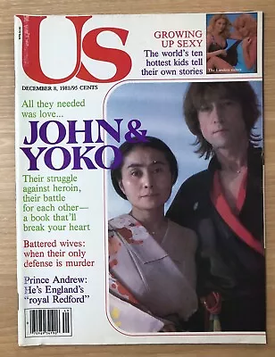 US Weekly Dec 8 1981 John Lennon Yoko Ono HERSCHEL WALKER Nastassia Kinski • $10