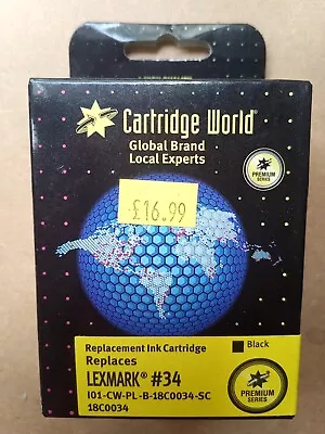 Cartridge World Lexmark No. 34 Black Ink Cartridge In Box Sealed • £9.99