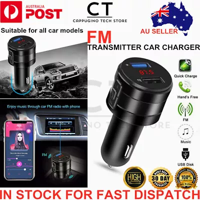 Handsfree Bluetooth 4.2 FM Transmitter Wireless Car Charger USB Kit Radio Player • $15.91