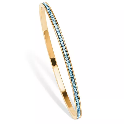 PalmBeach Jewelry Simulated Birthstone Goldtone Bangle Bracelet • $23.82
