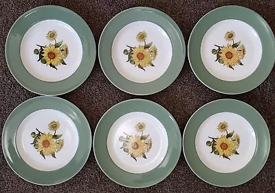 Six Vintage WEDGWOOD Discontinued Bread & Butter Plates Sunflower Serries • $20