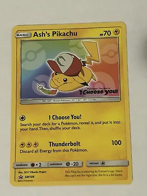 NM Ash’s Pikachu SM108 I Choose You Black Star Promo Pokémon Card TCG 2017 • $10