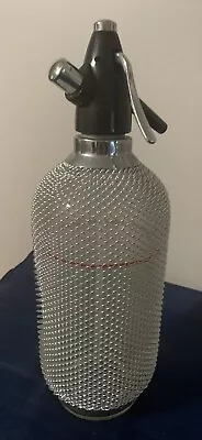 Seltzer Spritzer Bottle Syphon Metal Mesh Covered Bottle Czechoslovakia Preowned • $64.49