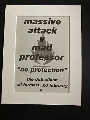 MASSIVE ATTACK No Protection - Mounted Original Advert • £8.99