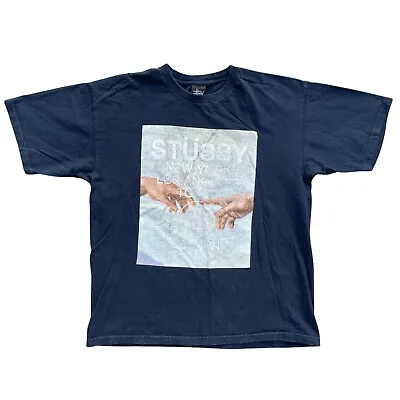 Stussy Michelangelo The Creation Of Adam Shirt Size Large • $40