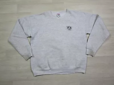 Vintage 90s Mercedes Benz Gray Crewneck Sweatshirt Size (L) USA Olympics Logo • $34.98