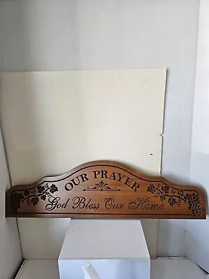 P Graham Dunn Carved Wood Wall Art Plaque PAU08 Our Prayer God Bless Our Home. • $28.99