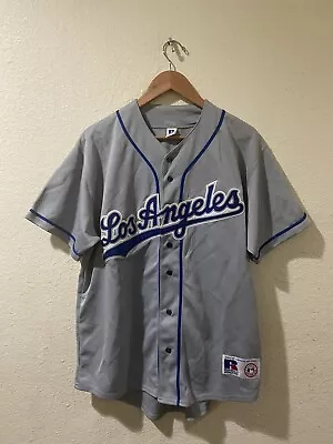 Los Angeles Dodgers LA Authentic Away Jersey Russell  Size M Vintage • $90