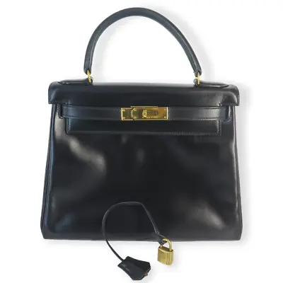 $15500 • Buy Hermes Kelly Retourne 28 Handbag In Gloss Black
