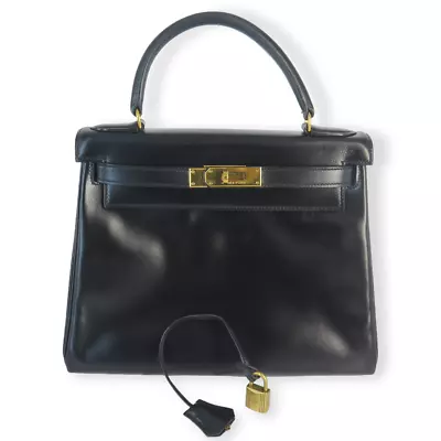 $15500 • Buy Hermes Kelly Retourne 28 Handbag In Gloss Black