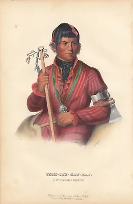 Rare McKenney And Hall Octavo Portrait Print 1855: TSHI-ZUN-HAU-KAU. A Winnebago • $119.99