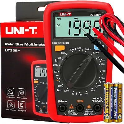 £9.02 • Buy Uni-T UT33B+ Digital Multimeter Voltage Current Resistance Battery Manual Probes