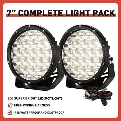 Pair LED Driving Spot Lights 7inch Pair Offroad Spotlight Truck Work Black SUV • $88.93