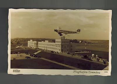 1936 Germany Hindenburg Zeppelin Postcard Cover To Berlin Dresden Airport JU-52 • $49.99