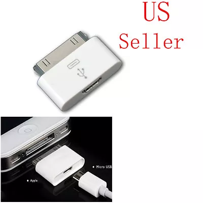 Micro USB Female To Dock 30 Pin Male Charger Adapter For IPhone 4S  I Pad 2 IPod • $7.50