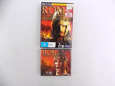 Mint Disc Boxed PC Rome Total War + Barbarian Invasion Free Postage • $34.90