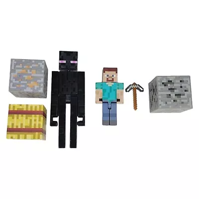 Minecraft Mixed Lot - Enderman Steve & Blocks - Mattel • $13