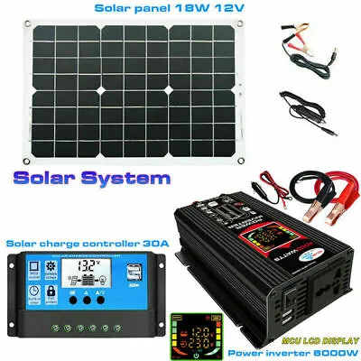 6000W Power Inverter 18W 12V To 110V AC Solar Panel Controller Car RV Converter • $79.97