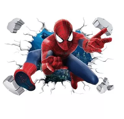 Marvel Spider-man 3d Vinyl Wall Stickers Kids Bedroom Decor Superhero's • £7.99