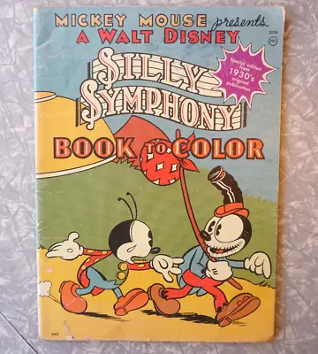 Walt Disney's Silly Symphony Book To Color Mickey Mouse Presents  1930'S Reprint • $13.50
