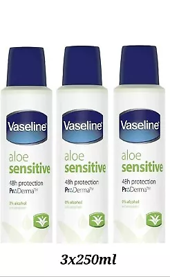 3 X Vaseline Aloe Sensitive48H Protection ProDerma 0%Alcohol Anti Perspirant  • £13.99