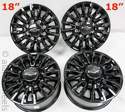 4 New 18” Chevy Silverado 2500 3500 HD OEM Gloss Black 8 Lug Wheels Rims • $1395