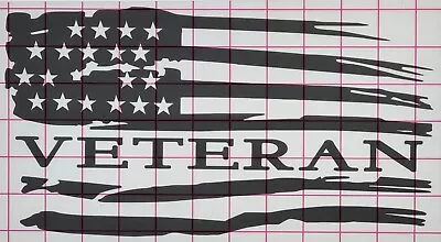 Veteran Distressed Flag Die Cut Vinyl Indoor Outdoor Car Truck Window Decal • $5.22