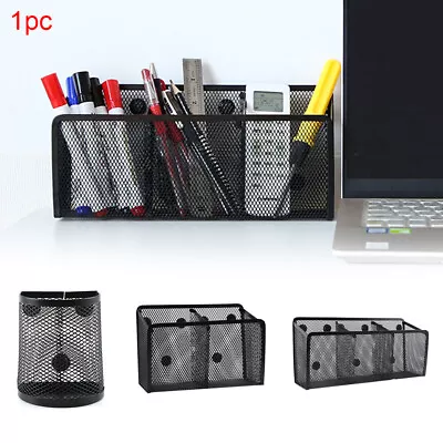 Storage Basket Pencil Holder Mesh Refrigerator Locker Accessories Magnetic New • £8.51