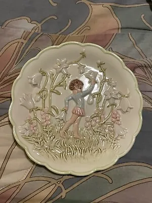 Andrea By Sadek Fairy Floral 3D Design Ceramic Wall Hanging Plate J Willfred • $15