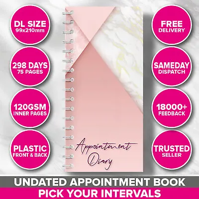£10.49 • Buy DL Undated Appointment Book Diary Beauty Salon Therapists 2 Columns Nail Massage