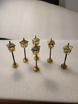 6 X O Scale Street Yard Light Model Train Railroad Brass Lamp Post  • $19.99