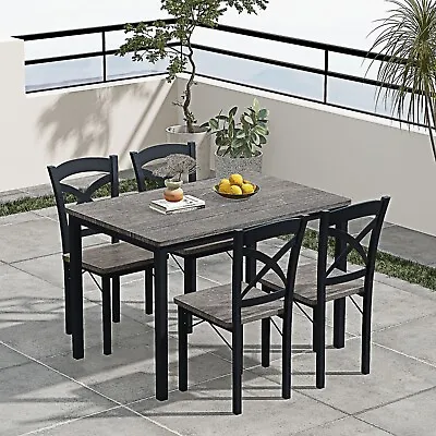 5-Piece Dining Table Set  With Metal Frame And 4 Chairs • $274.23