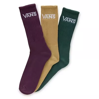 VANS - Mens Classic Crew Socks (3 Pairs) - Antelope - Casual Socks (2 Sizes) • £18