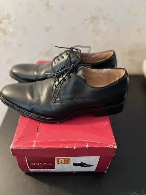 Men's Lace-up Black Dress Shoes 8.5 Merona Style Trent Gently Used • $16