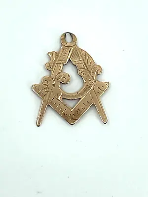 Victorian 10k Rose Gold Masonic Compass Pendant • $225