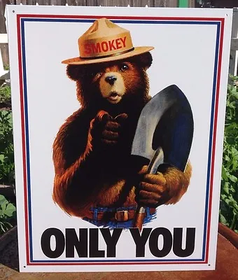 Smokey The Bear Only You Can Prevent Fire Tin Metal Sign Vintage Garage Classic • $19.95